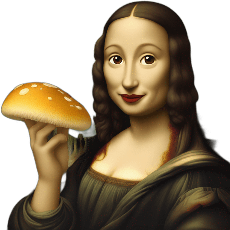 Mona lisa eating mushroom emoji