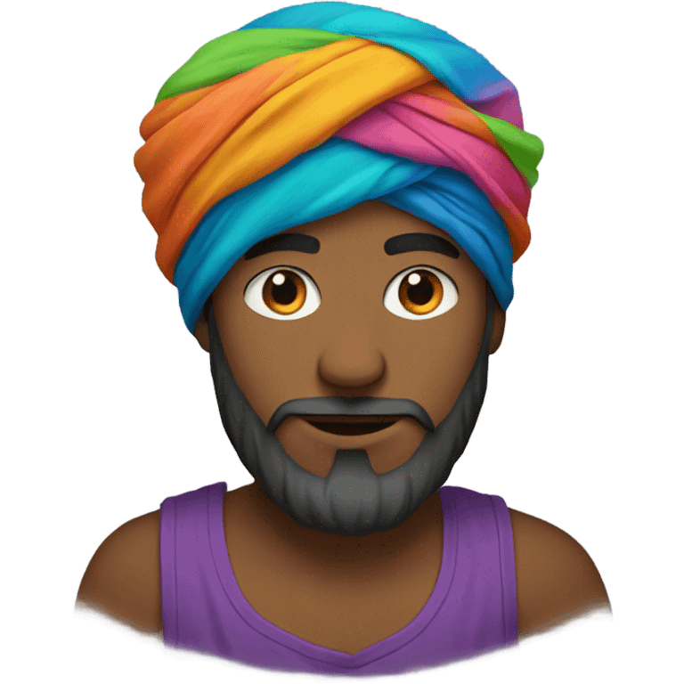 bearded boy in turban portrait emoji