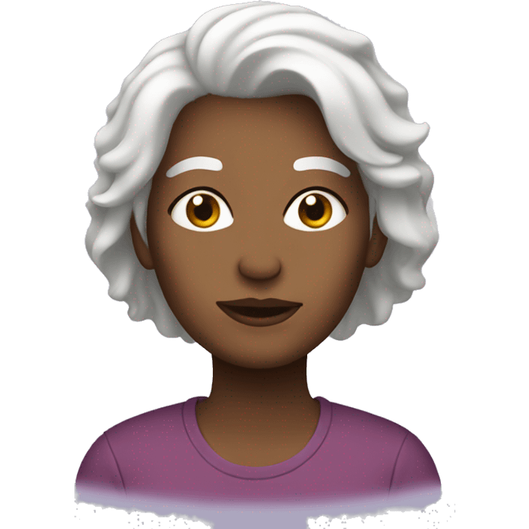 Mom with white hair emoji