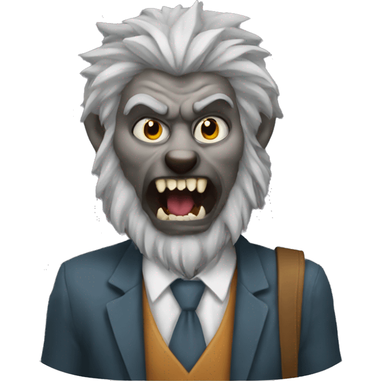 Werewolf looking at white teacher emoji