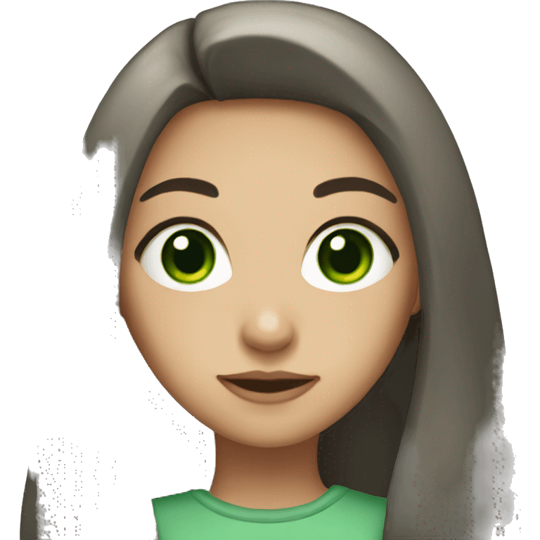 girl with green eyes and long dark hair emoji