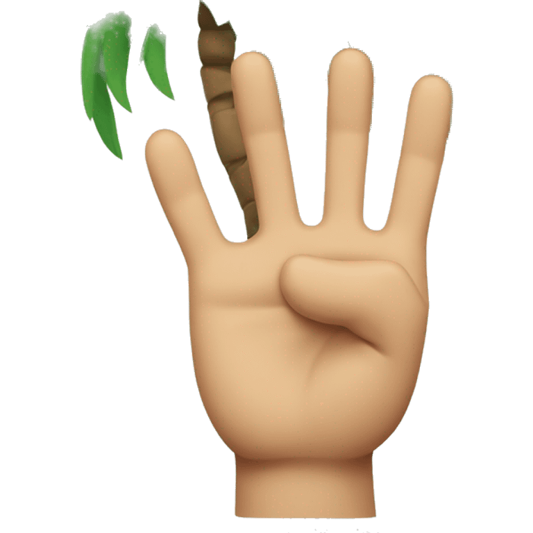 palm with four fingers up and folded thumb emoji