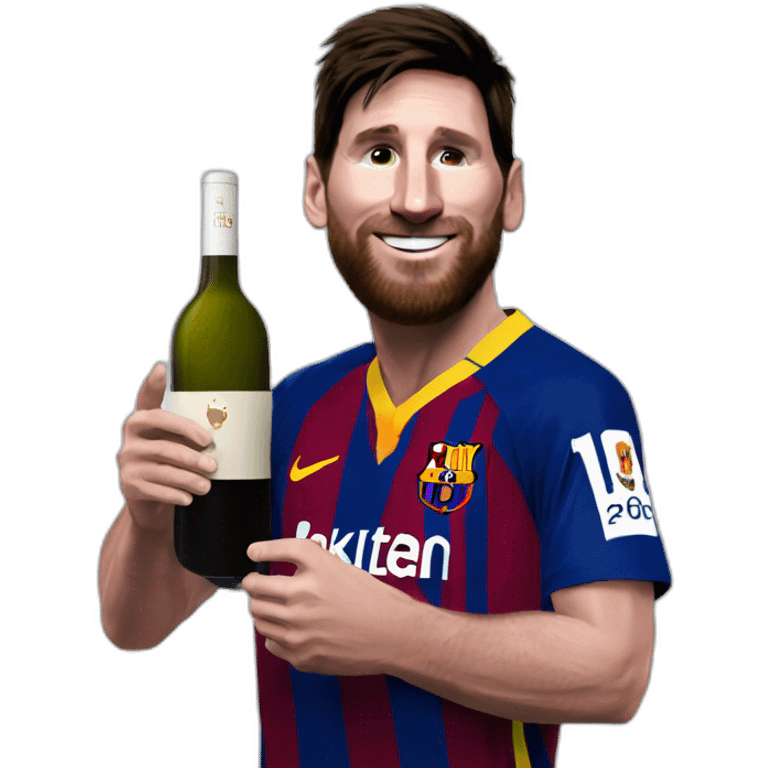 messi con un vino en la mano izquierda emoji