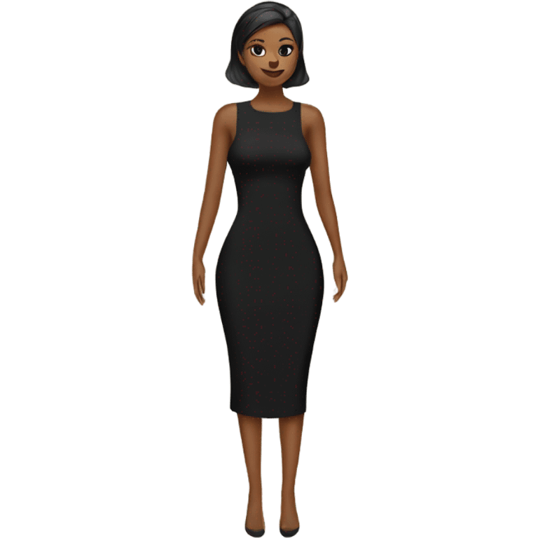 Black bodycon long dress  emoji