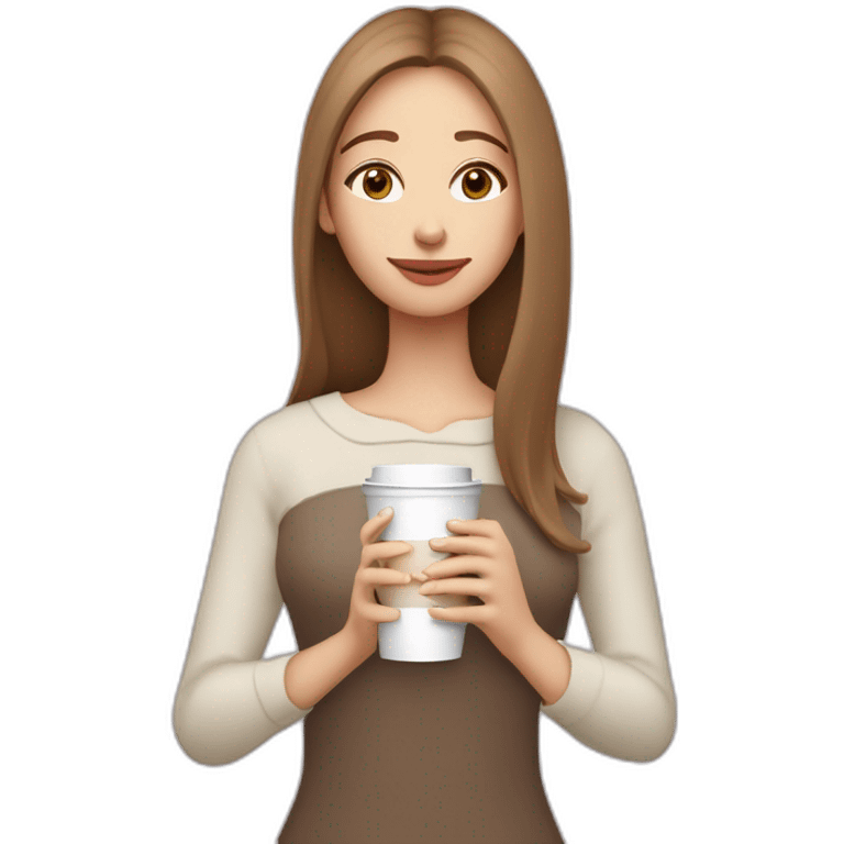 woman-with-pale-skin-and-brown-long-thin-straight-hair-wearing-a-white-woolly-shirt-drinking-coffee-from-a-light-pink-takeaway-cup-eyes-closed-b emoji