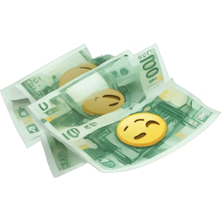 un billets (euro) qui volent emoji