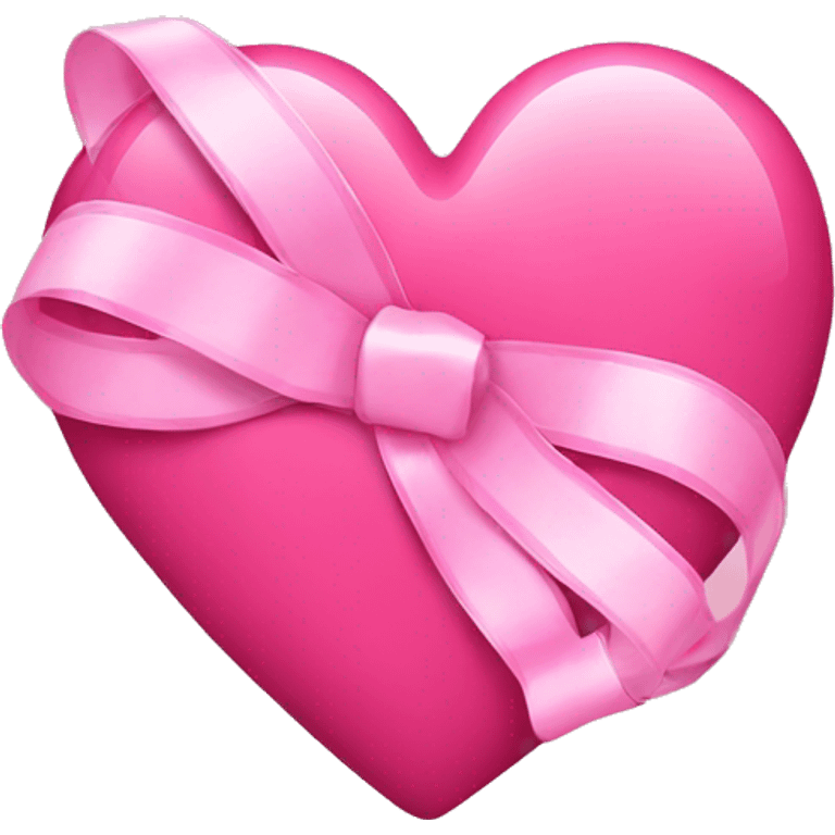 Pink heart with ribbon  emoji