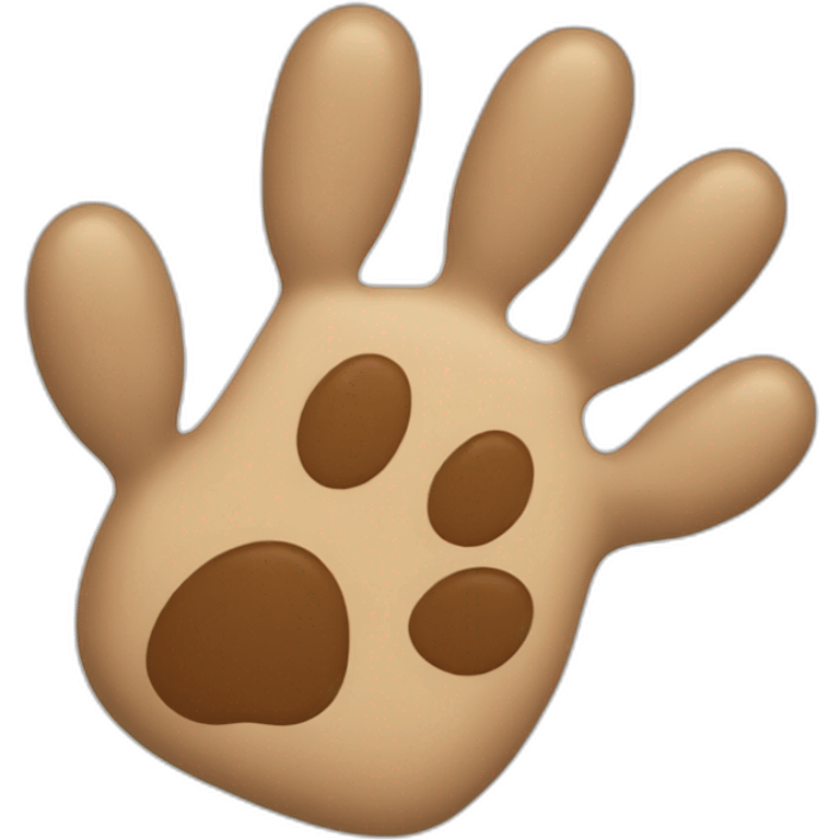 Dog paw high five emoji