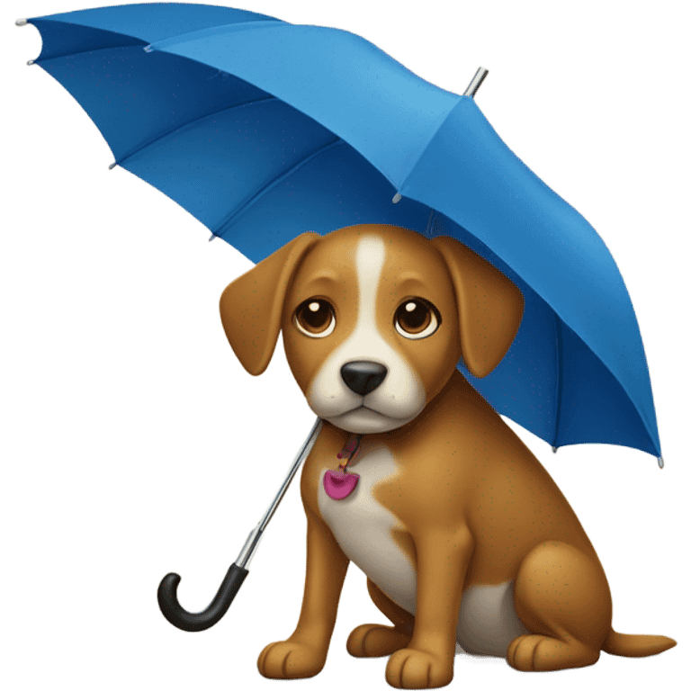 Dog with umbrella  emoji