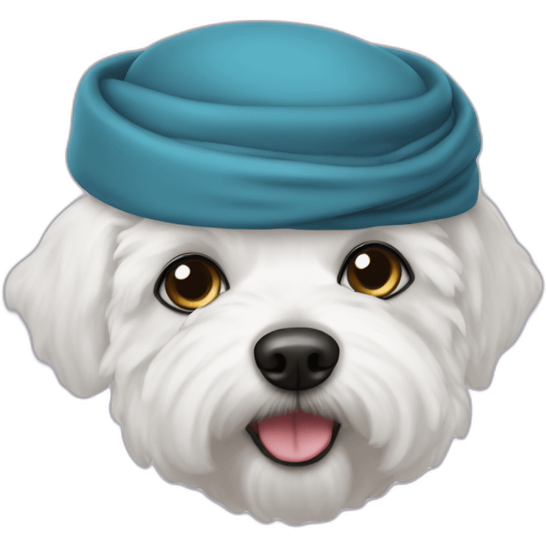 bichon frise with turban hat emoji