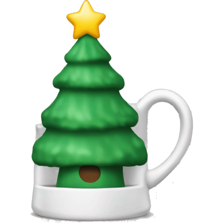 Christmas tree toy in the shape of a coffee mug emoji