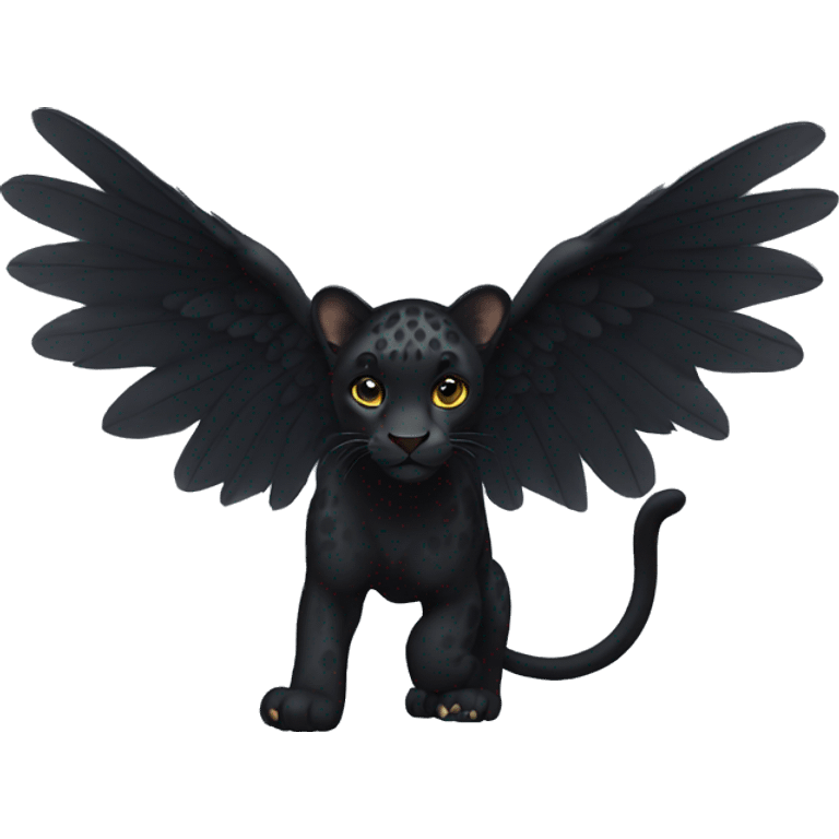 black leopard with wings emoji