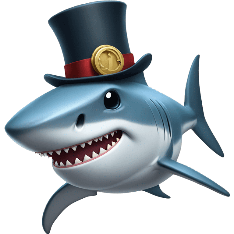 shark with tophat emoji