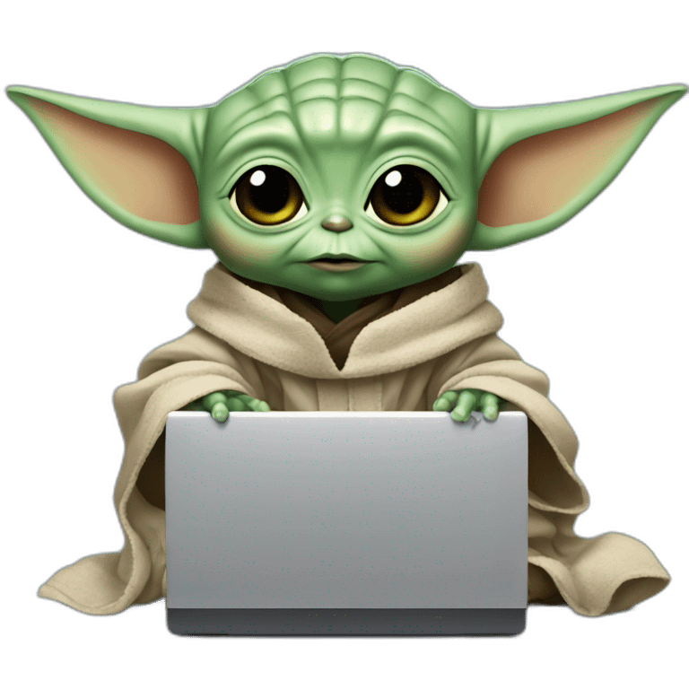 baby yoda with computer emoji