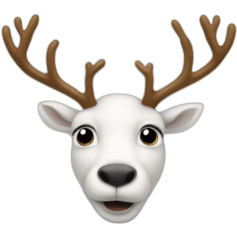 White reindeer with trumpwt emoji