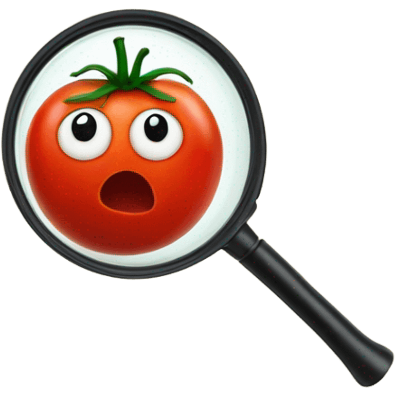 tomato under magnifying glass emoji