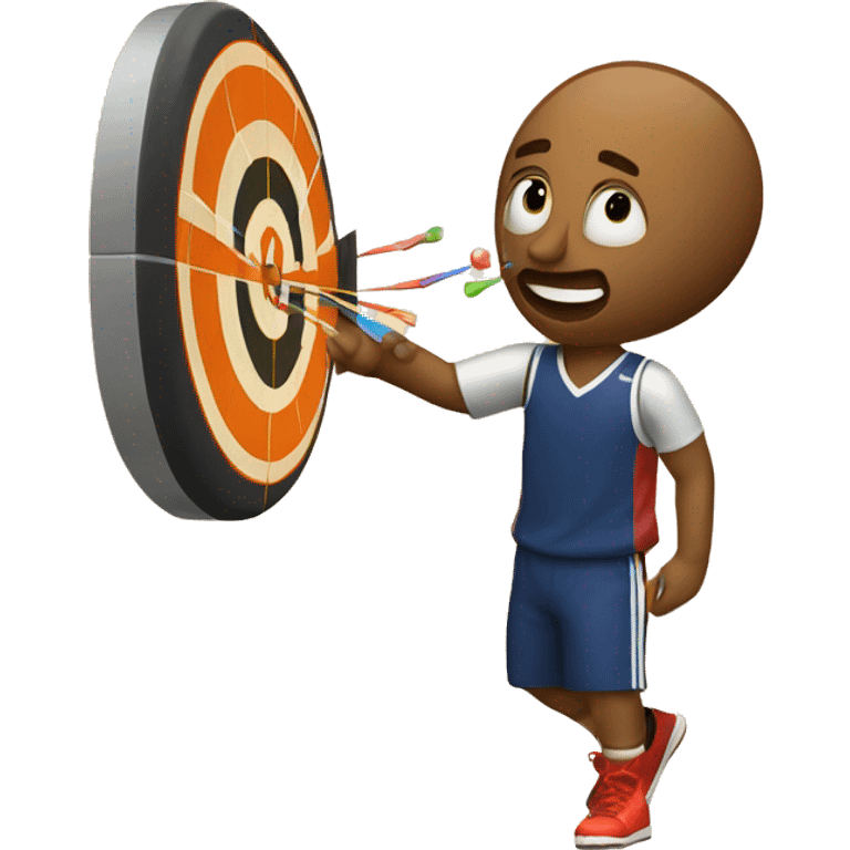 basketball shooting with dartboard emoji