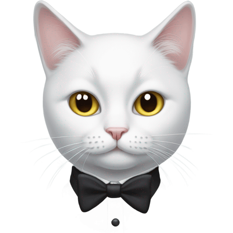 White Cat wearing a tuxedo emoji