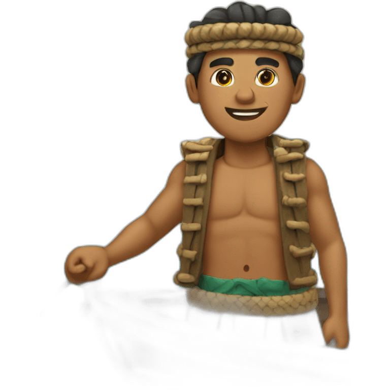 Polynesian bosun on a boat emoji