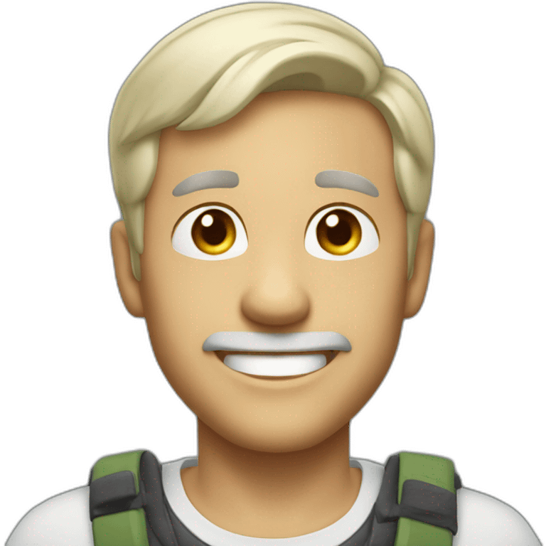 man short grey blond hair 50 years old cheeky grin emoji