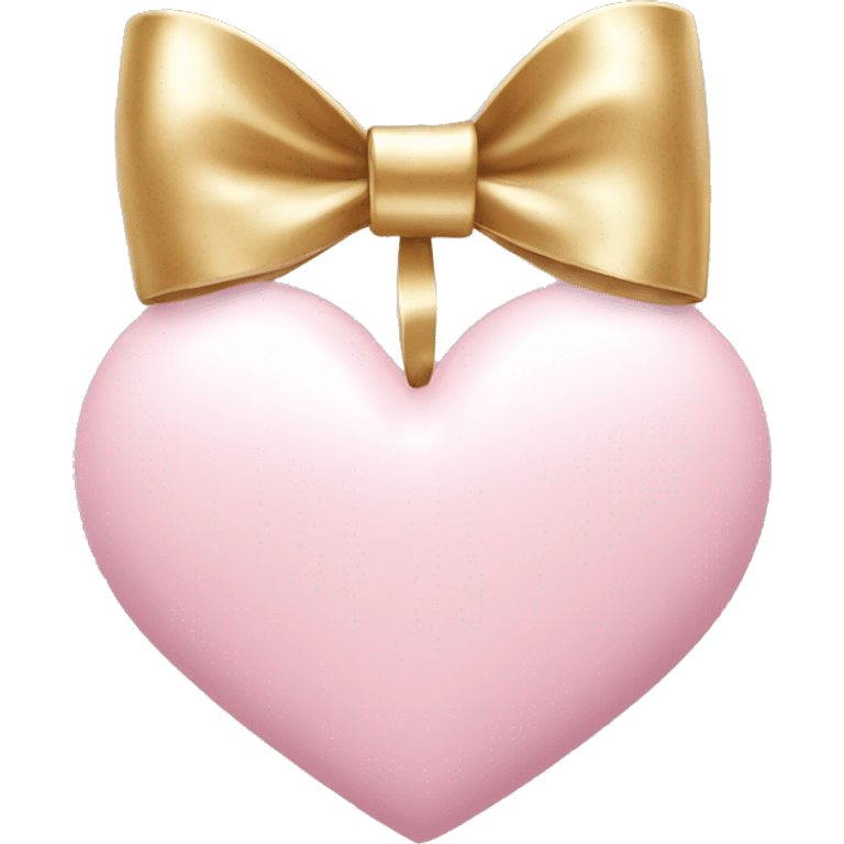 light pink heart with white gold bow emoji