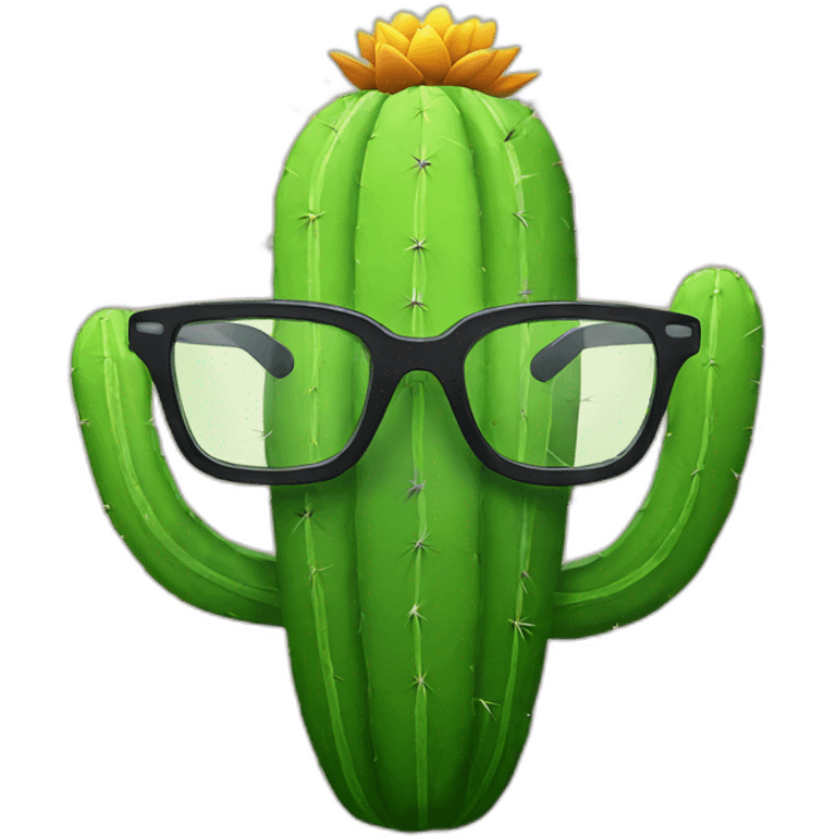 Cactus avec des lunettes emoji