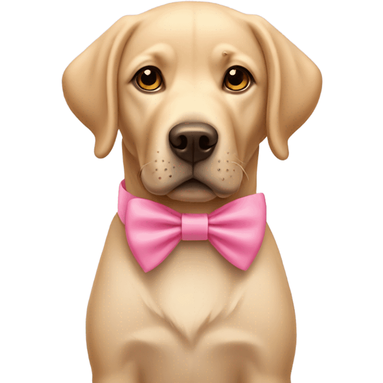 Labrador with pink bow emoji