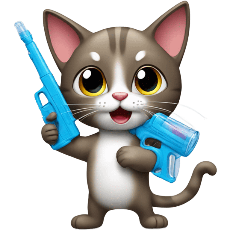 Cat with a water gun  emoji