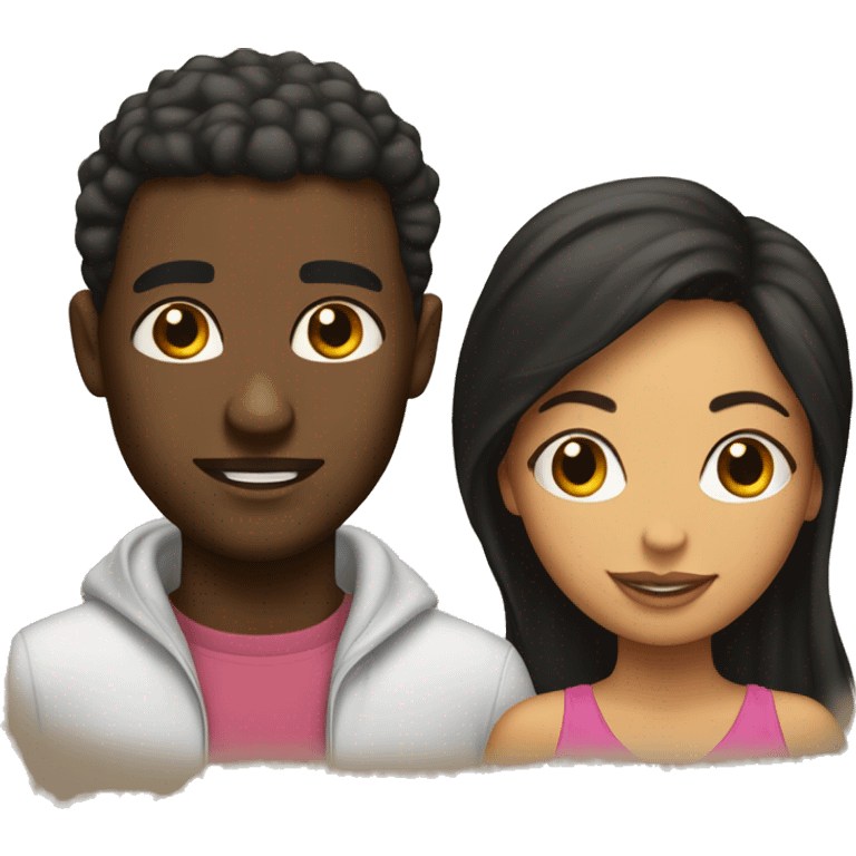 A black man and a puertorican woman in love emoji