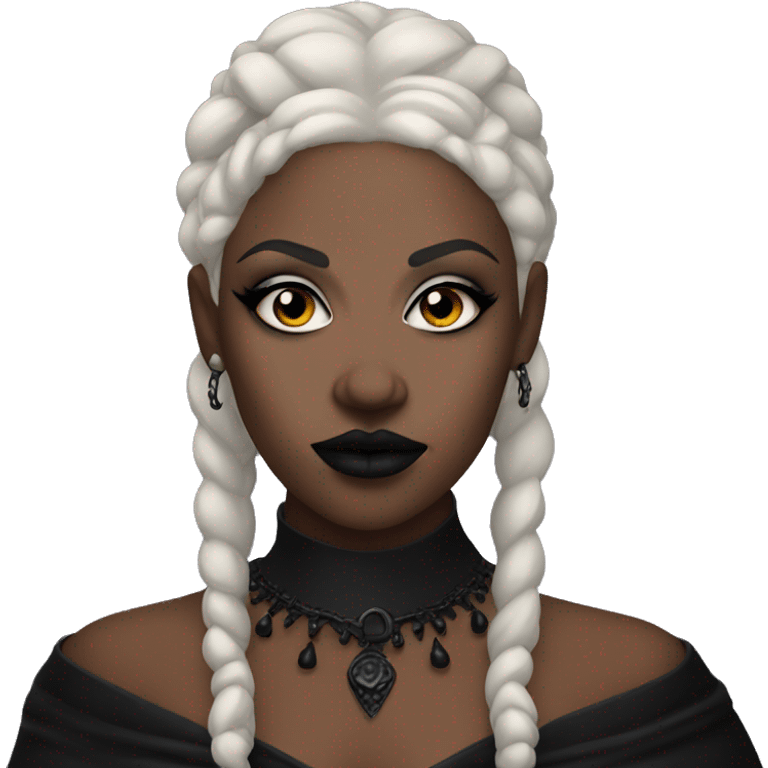 Black goth woman  in trad goth makeup  emoji