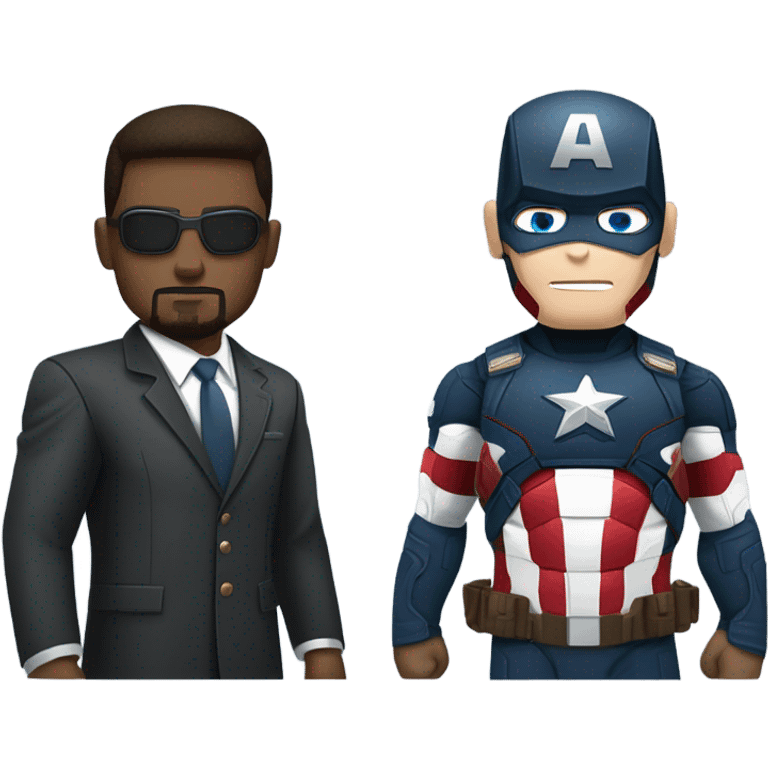 Iron Man and Captain America as FBI agents emoji