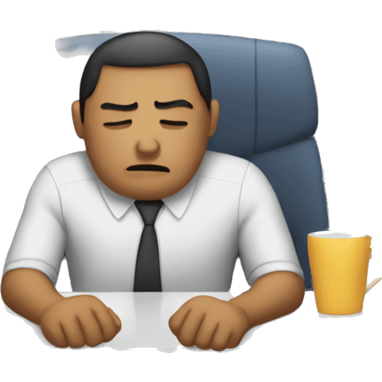 Sleepy employee in office emoji