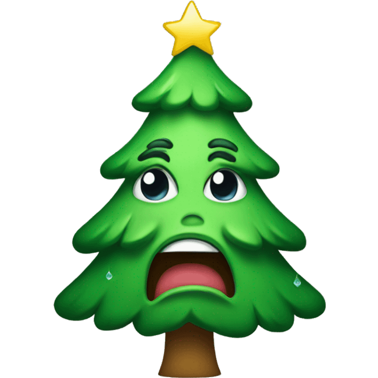 Christmas tree crying emoji