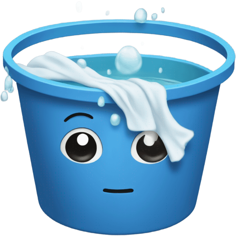 Bucket and wash cloth bathing emoji