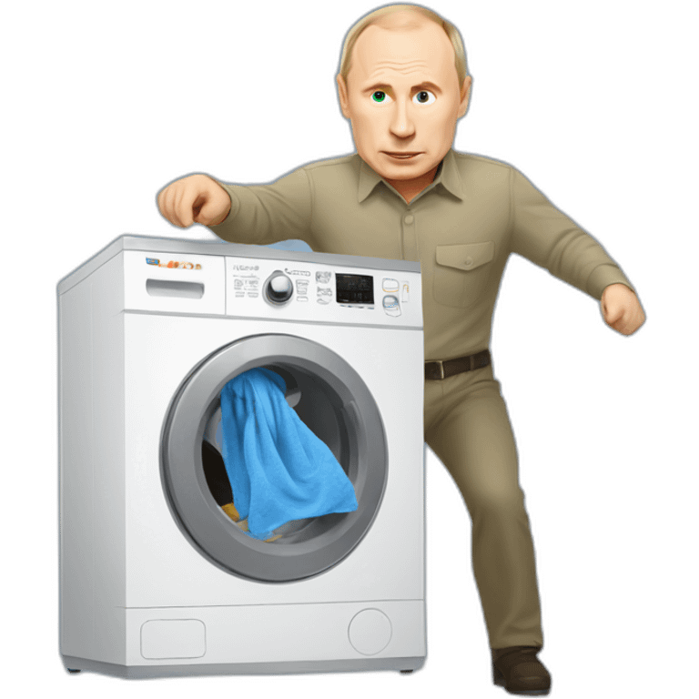 Putin carrying washing machine emoji