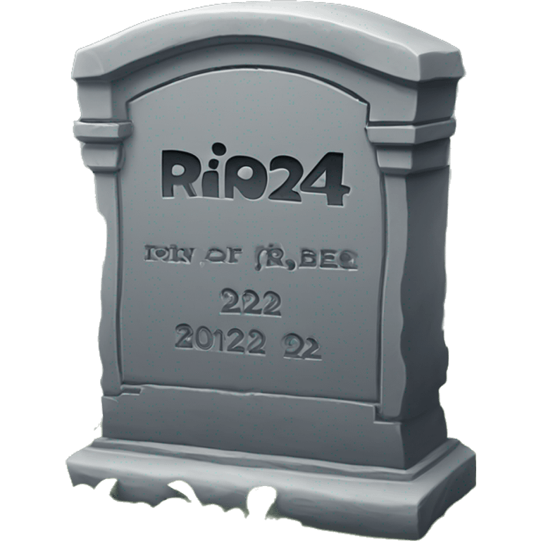 Tombstone that says RIP Roomba 2024-2024 emoji