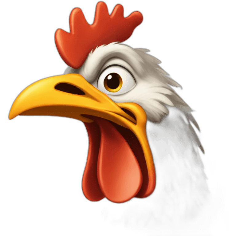 Crazy chicken emoji