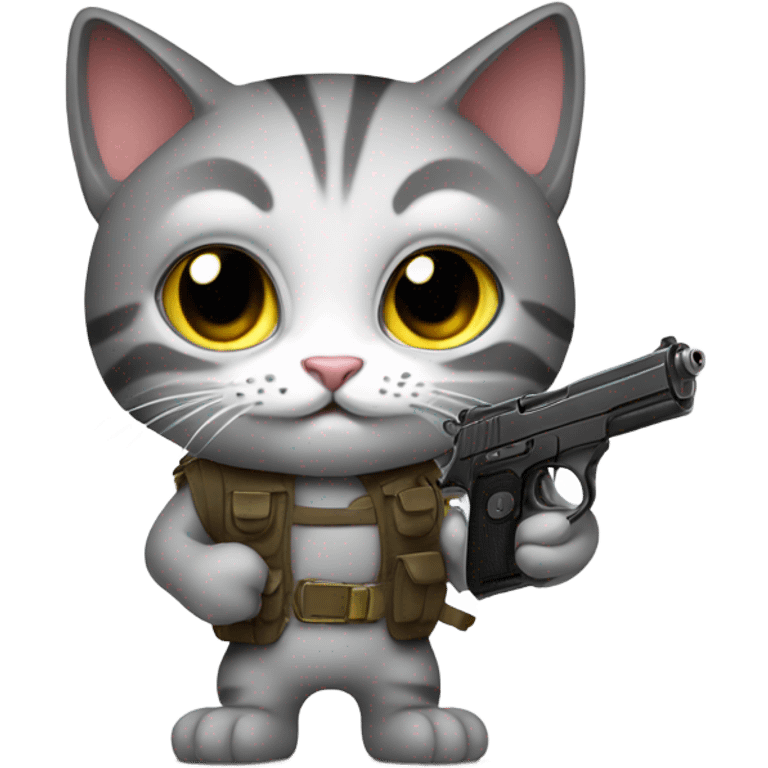 Cat with gun emoji