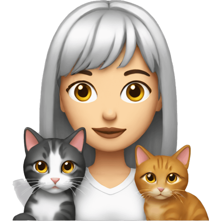 Lisa with her cats emoji