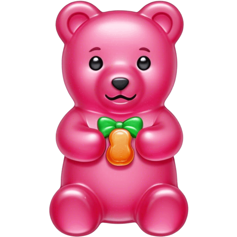 A pink gummy bear emoji