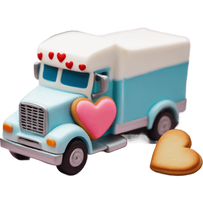 cookie heart with semi truck emoji