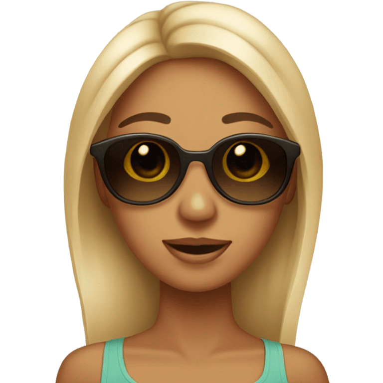 Plain emoji with tan skin sunglasses nails and freckles emoji