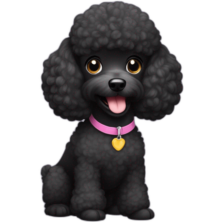 cachorrita french poodle de pelo negro muy corto sonrriendo emoji