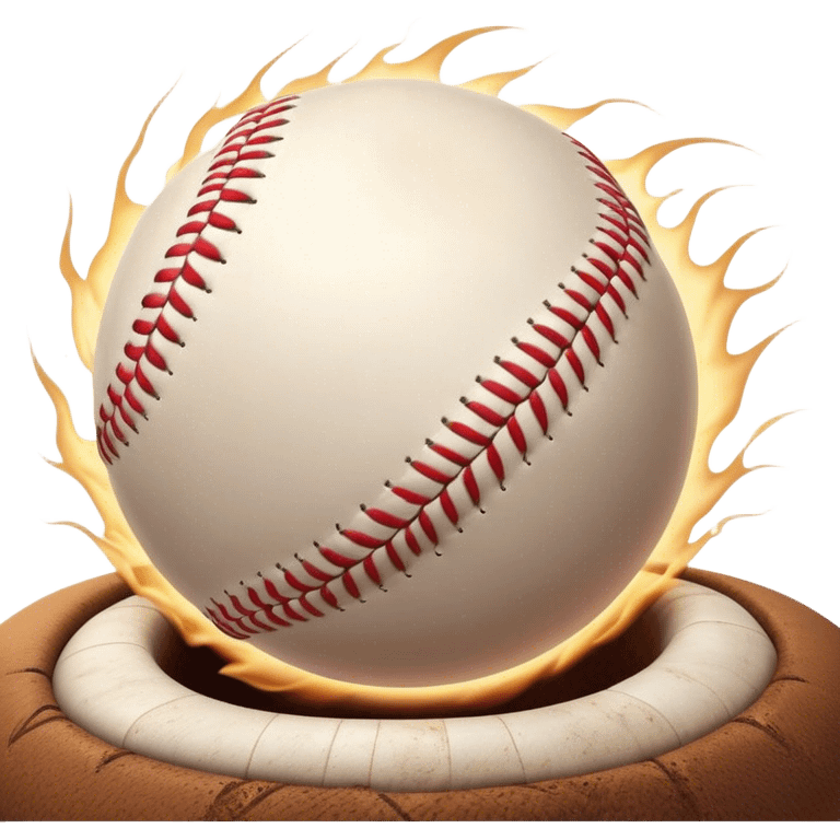 Cinematic Realistic Baseball Scene Emoji, depicted as an action-packed moment of a baseball in play with dynamic motion blur and crisp detailed textures, rendered with vibrant nostalgic lighting that captures the spirit of America's favorite pastime. emoji