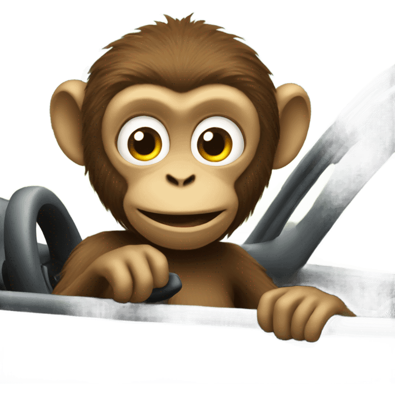 Monkey driving a car  emoji