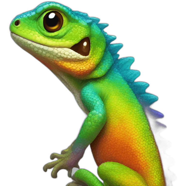 Rainbow lizard emoji