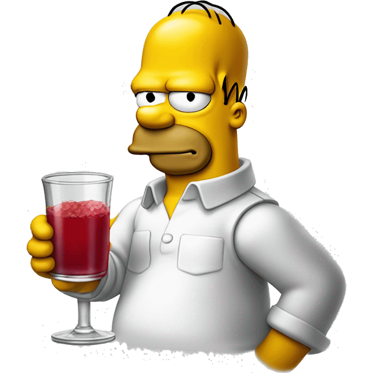 Homer simpson boit un verre de sirop de grenadine emoji