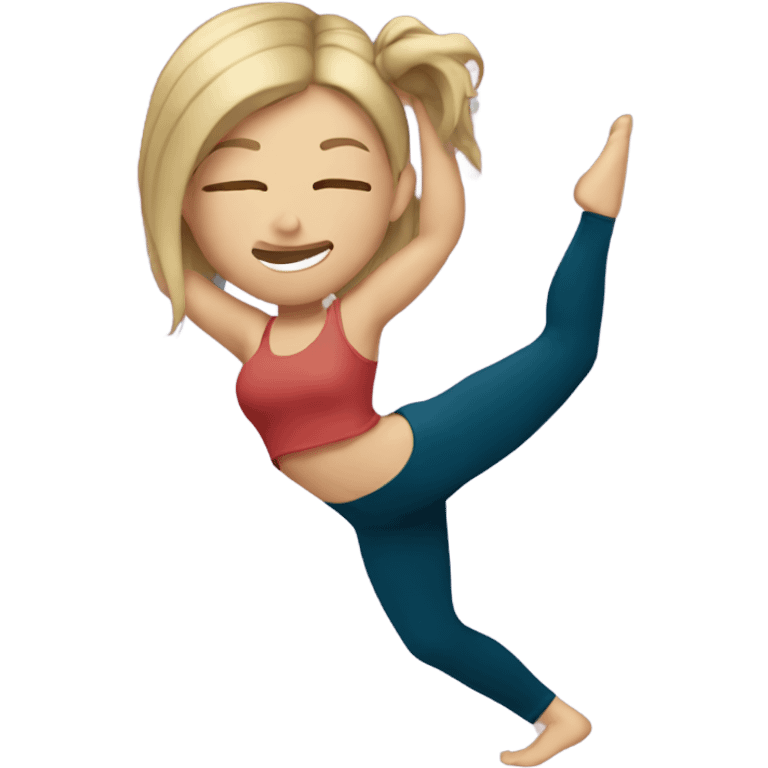 Dark Blonde haired woman with arm tattoo doing a backbend emoji