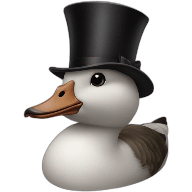 goose wearing a tophat emoji