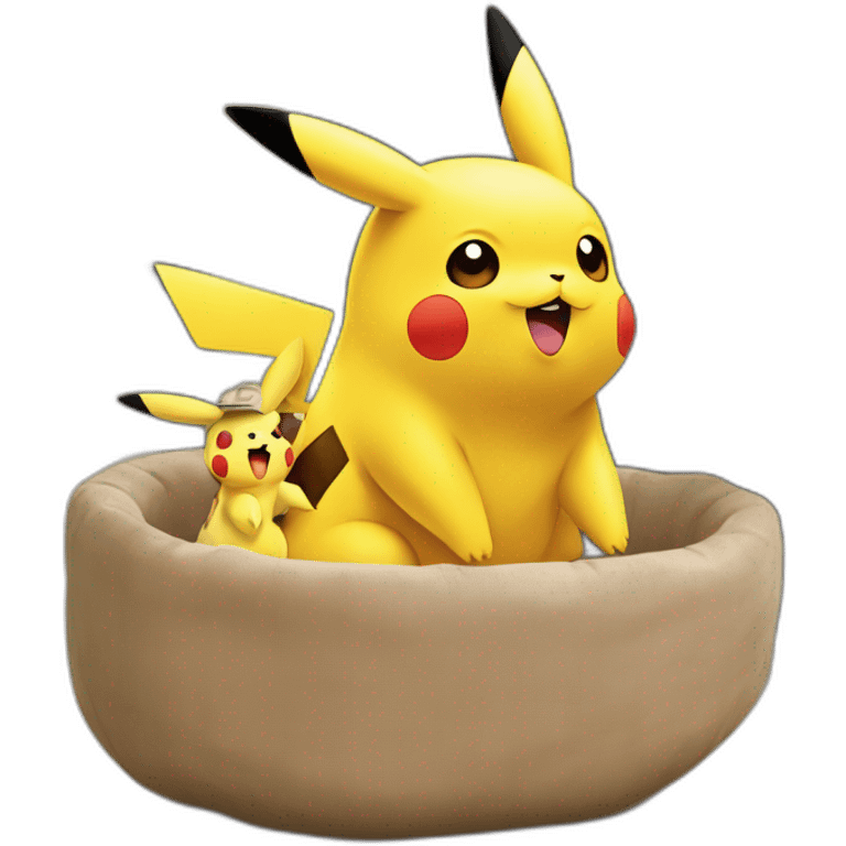 Pikachu sur une maman emoji